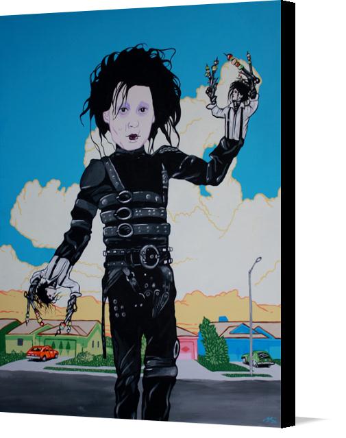 Edward-Edward-Scissorhands-hands on Canvas by Jason Wright Studios