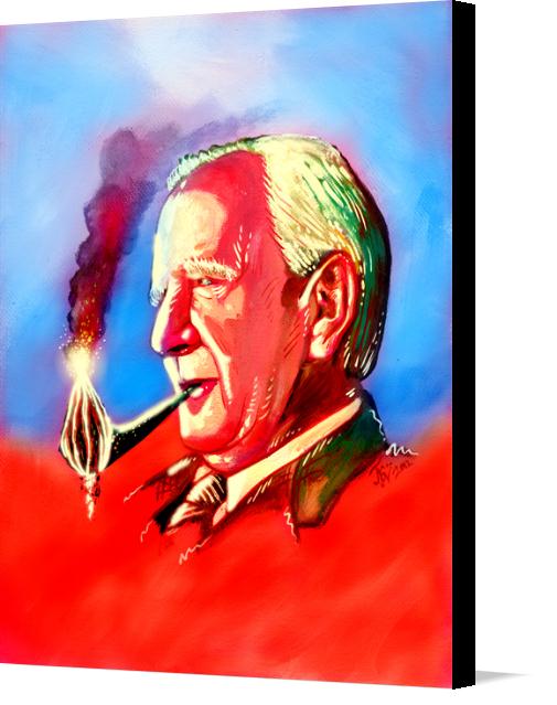 J-R-R-Tolkien-With-Mount-Doom-Pipe on Canvas by Jason Wright Studios