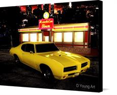 Canvas print of 69 GTO Diner by the artist D Young Art