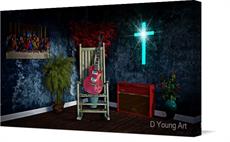 Canvas print of Christian Blues Room by the artist D Young Art