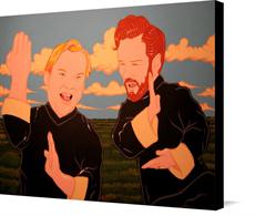 Canvas print of Conan And Andy Kung Fu by the artist Jason Wright Studios