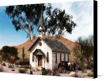 Canvas print of Cowboy Church by the artist D'Young Digital Art