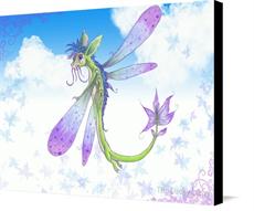 Canvas print of Dragonfly-by by the artist The Lucky Lady