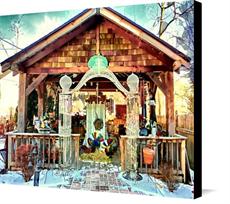 Canvas print of GAZEBO GIFTS by the artist BENT AND TWISTED STUDIOS