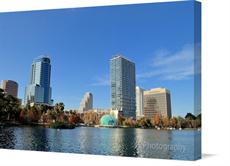 Canvas print of Lake Eola - Downtown Orlando by the artist JS Photography