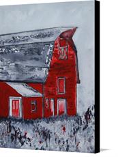 Canvas print of Lost Era - Barn by the artist artbasik Michael Rados