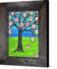 Canvas print of Mexican Folk art Tree of life by Iolanda Reinsmith by the artist I C Colors by Iolanda Constantina Reinsmith