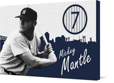 Canvas print of Mickey Mantle by the artist Vintage Baseball Posters