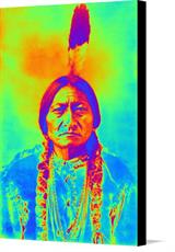 Canvas print of Native American Sitting Bull by the artist icarusismart Matthew Lacey