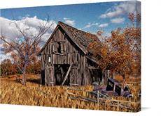 Canvas print of Old Autumn Barn And Truck by the artist D Young Art