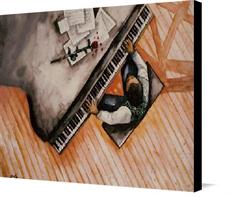 Canvas print of Piano Peace Studio by the artist janiemcgee