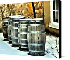 Canvas print of SNOW BARRELS by the artist BENT AND TWISTED STUDIOS