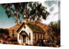 Canvas print of The Cowboys Church by the artist D Young Art