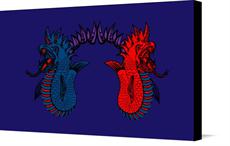 Canvas print of Twin Dragon by the artist jamesyokedesigns