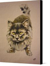 Canvas print of Wanda&#39;s cat by the artist Itajo