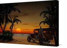 Canvas print of Woody At The Beach by the artist D Young Art