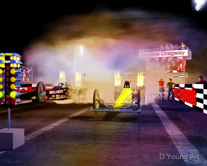 A-Beeline-Dragway-Tribute by D Young Art