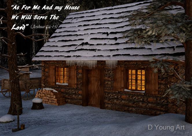 As-For-Me-And-My-Cabin by D Young Art