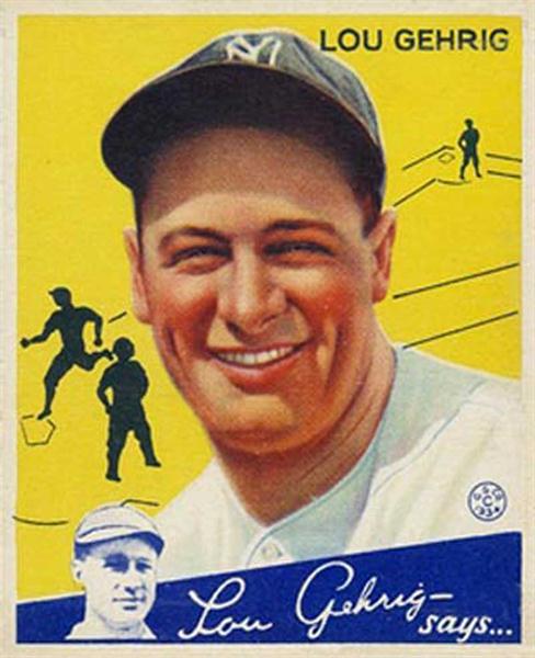 Lou-Gehrig-Baseball-Card by Vintage Baseball Posters