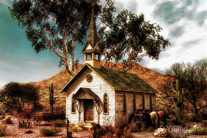 The-Cowboys-Church by D Young Art