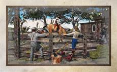 Poster print of Bronc Bustin by the artist D Young Art