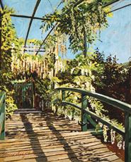 Poster print of Monet&#39;s Bridge Giverny by the artist David Lloyd Glover Wall Art