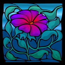 Poster print of Stained glass violet by the artist elledeegee