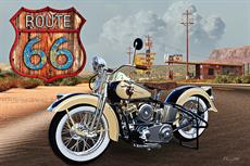 Poster print of Vintage Bike Rt 66 by the artist D Young Art