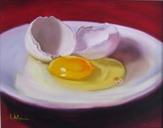 Poster print of White Egg Study by the artist LaVonne