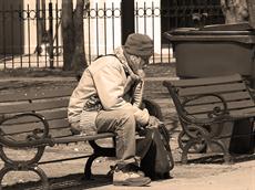 Poster print of old man on the bench by the artist Devilart66